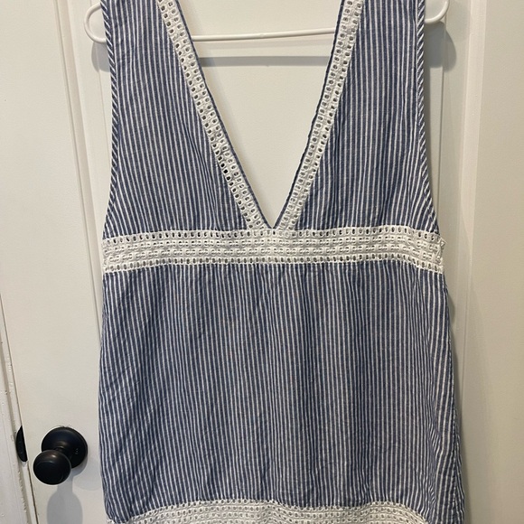 J. Crew Blue and White Striped Swim Coverup with Fringe

0023 - Picture 2 of 3